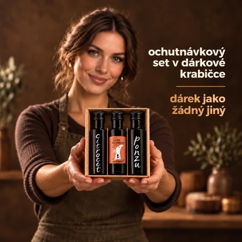 Ochutnávkový set balsamica, Citrocetu a Ponzu v dárkové krabičce